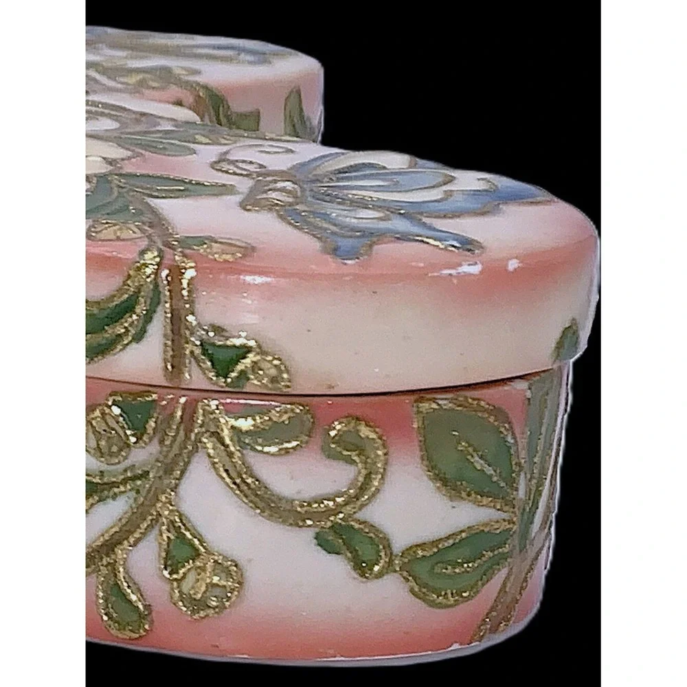 1915 Butterfly Shape‎ Nippon Gold Cloisonne Enameled Jewelry Trinket Box